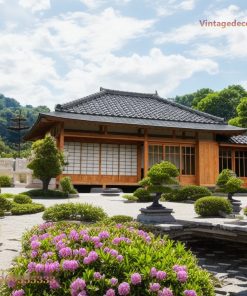 Nhà Gỗ Nhật Bản J30 - Dáng Dài Sân Bonsai Cắt Tỉa, Gỗ Thông