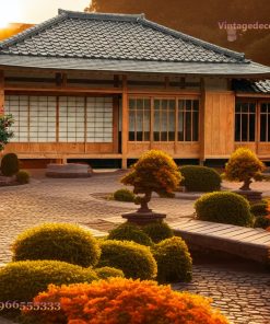 Nhà Gỗ Nhật Bản J30 - Dáng Dài Sân Bonsai Cắt Tỉa, Gỗ Thông