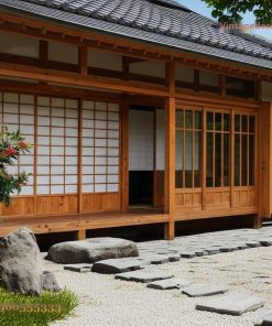 Nhà Gỗ Nhật Bản J30 - Dáng Dài Sân Bonsai Cắt Tỉa, Gỗ Thông