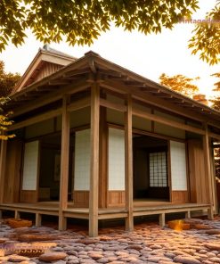 Nhà Gỗ Nhật Bản J34 - Mái Vỏ Bào Sáng Màu Tatami, Gỗ Thông