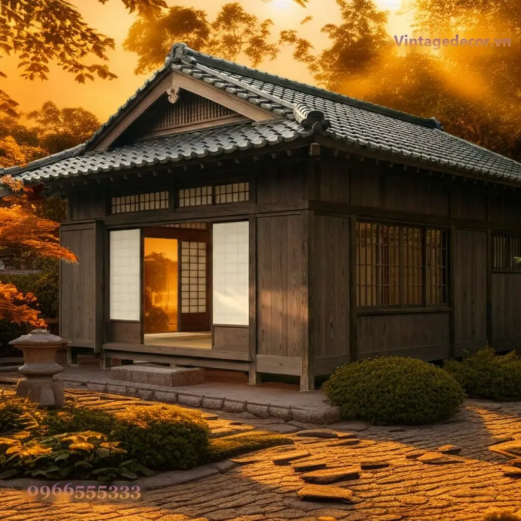 Nhà Gỗ Nhật Bản J36 Shoji Sáng Đèn