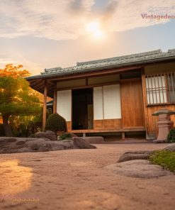 Nhà Gỗ Nhật Bản J38 - Vườn Khô Karesansui Phong Đỏ, Gỗ Thông