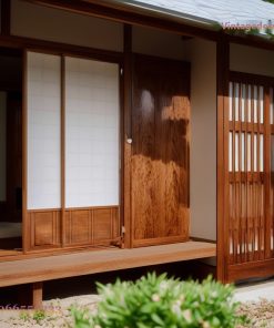 Nhà Gỗ Nhật Bản J38 - Vườn Khô Karesansui Phong Đỏ, Gỗ Thông