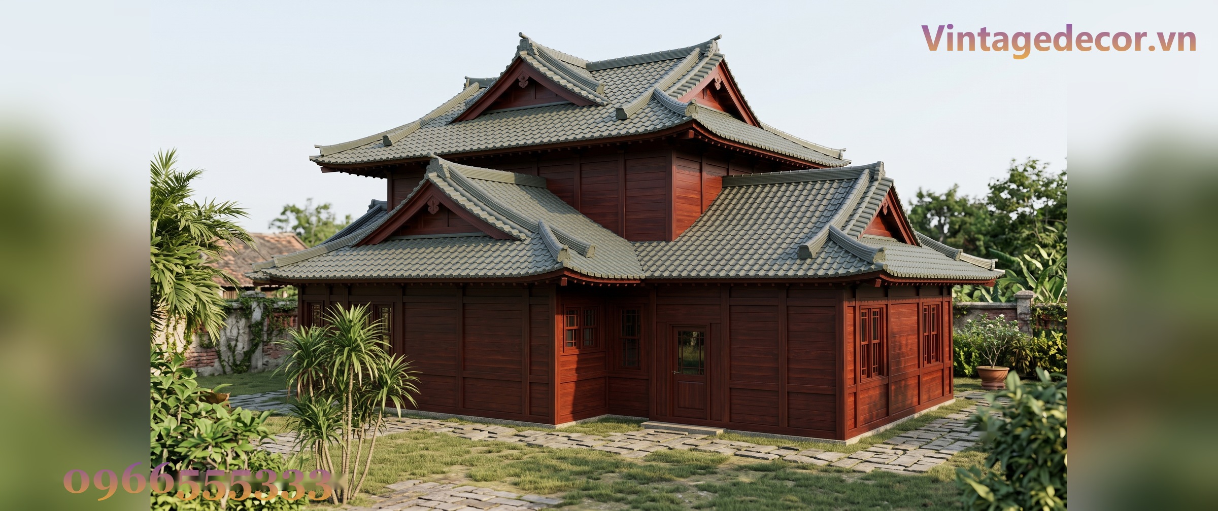 Nhà Gỗ Nhật Bản J45 - Hai Tầng Mái Ngói Nhựa Âm Dương Xanh Rêu, Gỗ Thông Nhà Gỗ Nhật Bản J45 - Hai Tầng Mái Ngói Nhựa Âm Dương Xanh Rêu, Gỗ Thông