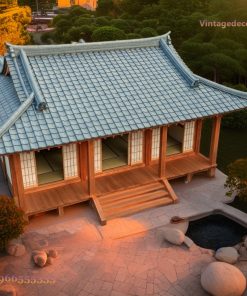 Nhà Gỗ Nhật Bản J47 - Gỗ Đỏ Chính Điện Bậc Tam Cấp, Gỗ Thông