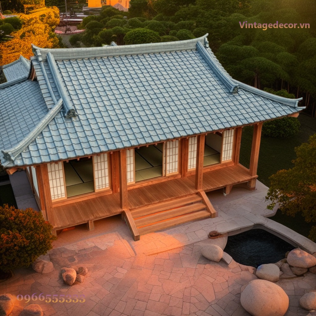 Nhà Gỗ Nhật Bản J47 - Gỗ Đỏ Chính Điện Bậc Tam Cấp, Gỗ Thông Nhà Gỗ Nhật Bản J47 - Gỗ Đỏ Chính Điện Bậc Tam Cấp, Gỗ Thông