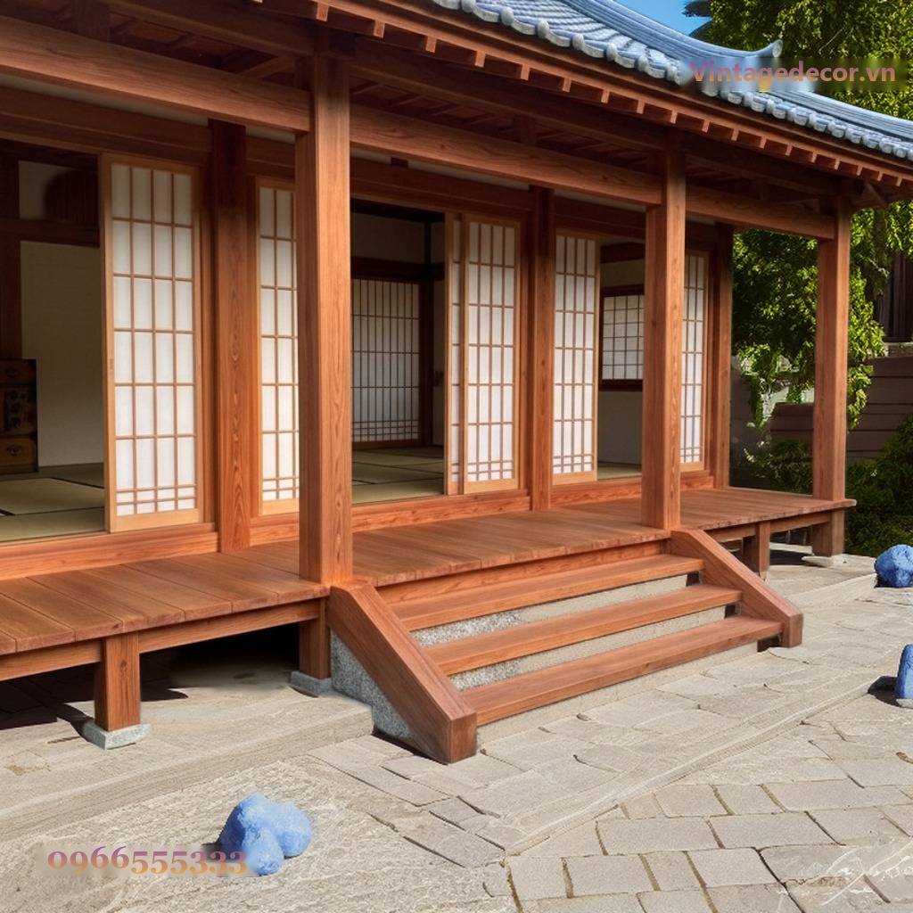 Nhà Gỗ Nhật Bản J47 - Gỗ Đỏ Chính Điện Bậc Tam Cấp, Gỗ Thông Nhà Gỗ Nhật Bản J47 - Gỗ Đỏ Chính Điện Bậc Tam Cấp, Gỗ Thông