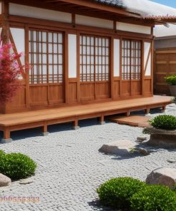 Nhà Gỗ Nhật Bản J50 - Hành Lang Engawa Sân Sỏi, Gỗ Thông