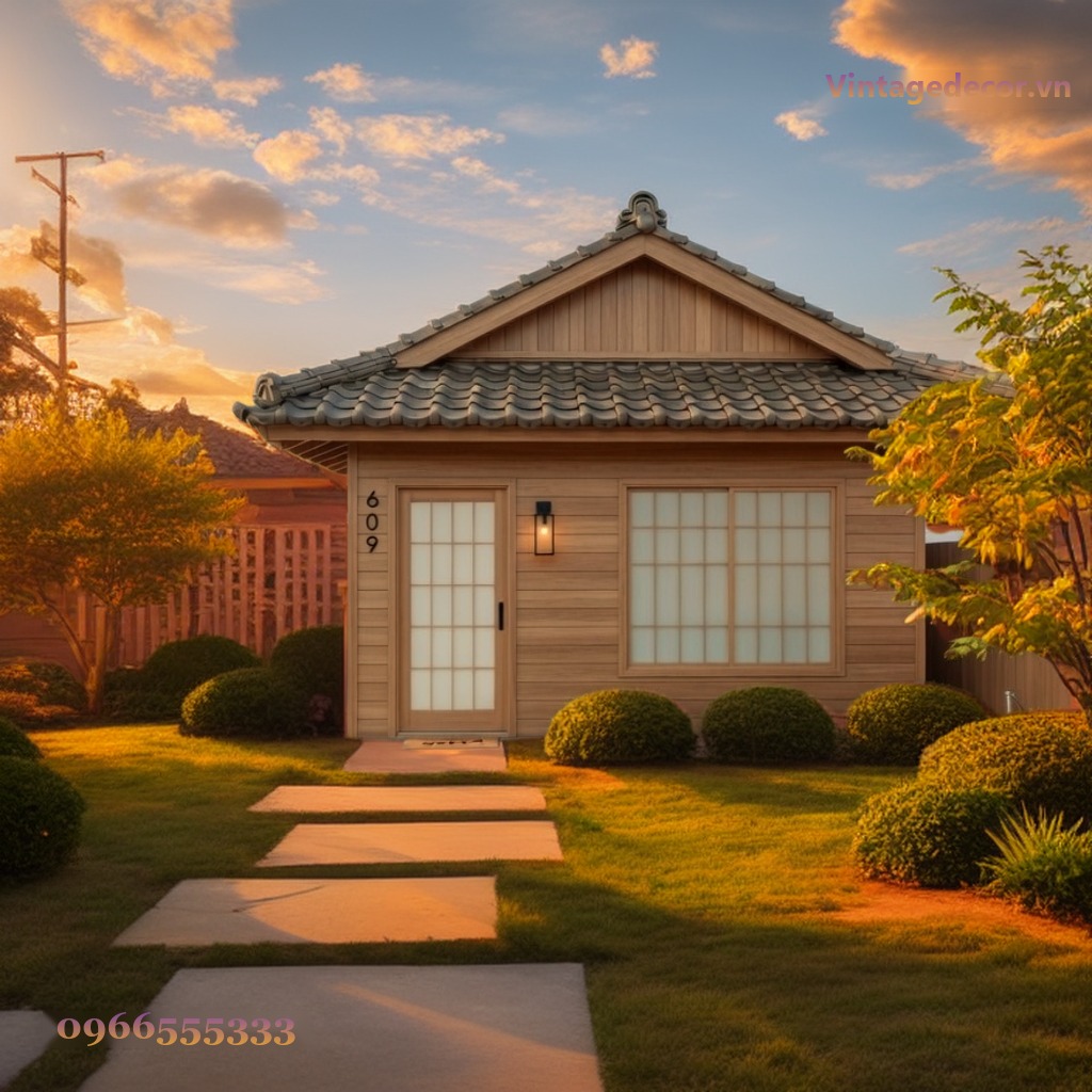 Nhà Gỗ Nhật Bản J55 - Nhà Nhỏ Vuông Cửa Shoji Sân Cỏ, Gỗ Thông Nhà Gỗ Nhật Bản J55 - Nhà Nhỏ Vuông Cửa Shoji Sân Cỏ, Gỗ Thông