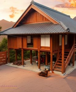 Nhà Gỗ Nhật Bản J59 - Nhà Sàn Gầm Rộng View Núi, Gỗ Thông