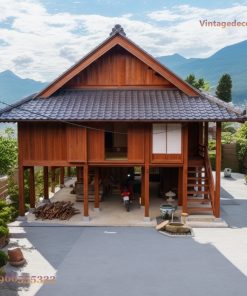 Nhà Gỗ Nhật Bản J59 - Nhà Sàn Gầm Rộng View Núi, Gỗ Thông