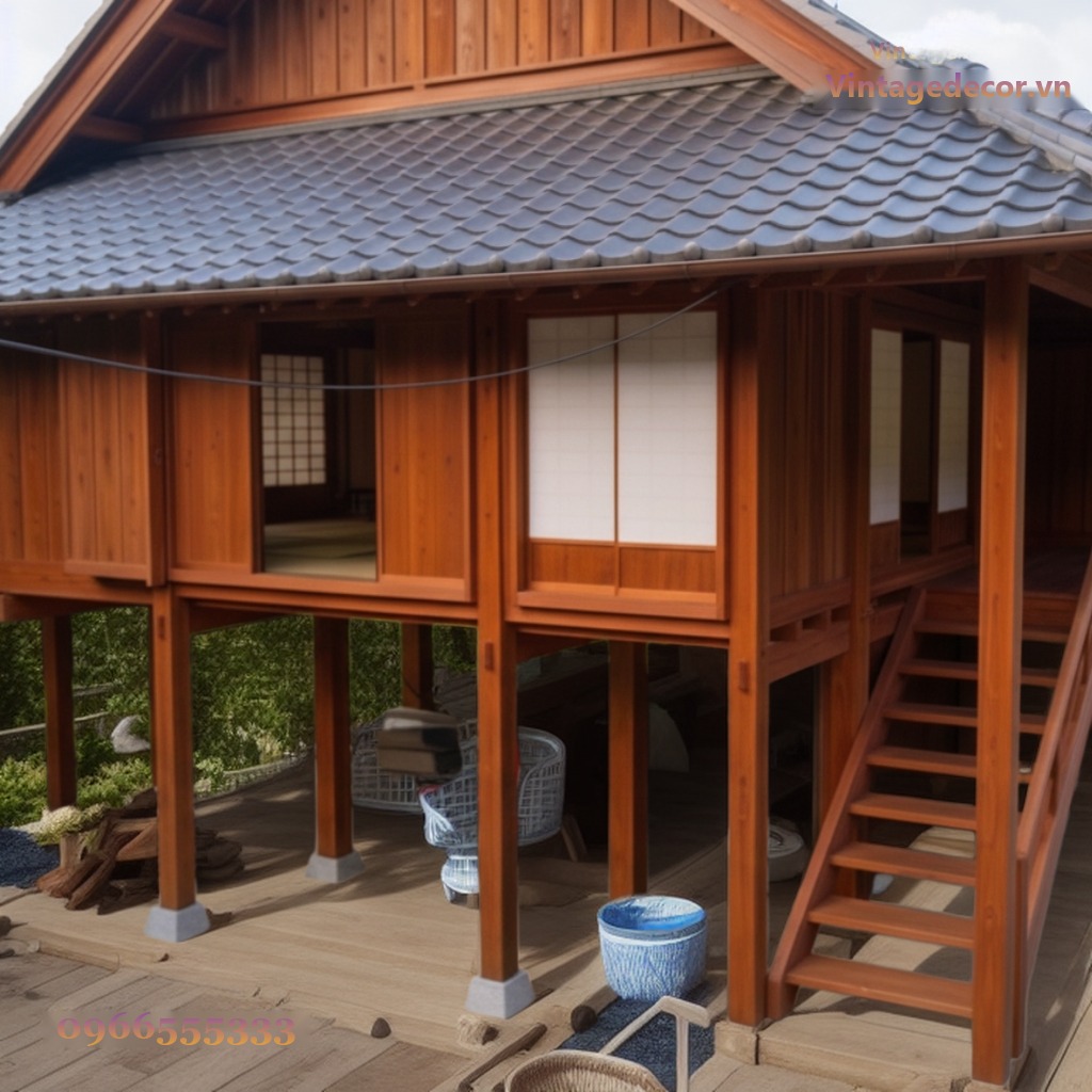 Nhà Gỗ Nhật Bản J59 - Nhà Sàn Gầm Rộng View Núi, Gỗ Thông Nhà Gỗ Nhật Bản J59 - Nhà Sàn Gầm Rộng View Núi, Gỗ Thông