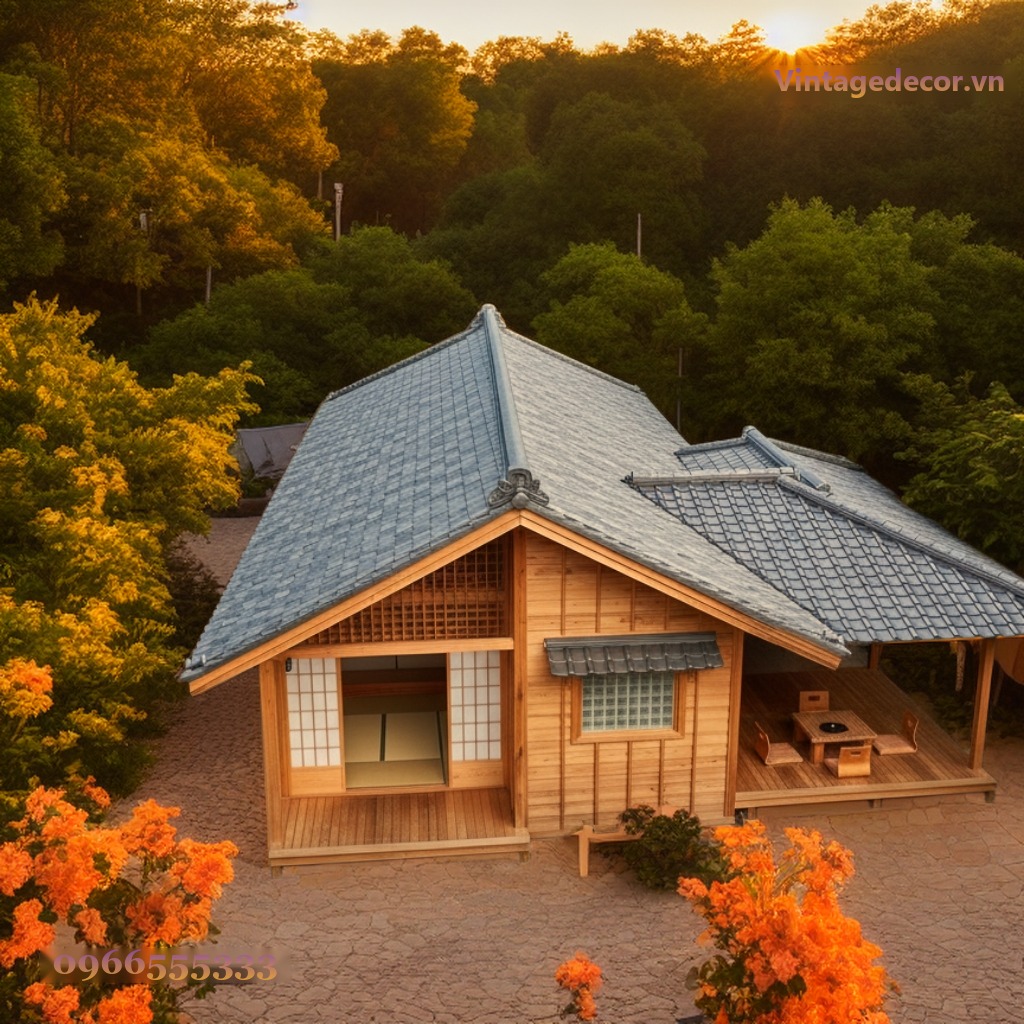 Nhà Gỗ Nhật Bản J61 - Đầu Hồi Lam Gỗ Vườn Phong Đỏ, Gỗ Thông Nhà Gỗ Nhật Bản J61 - Đầu Hồi Lam Gỗ Vườn Phong Đỏ, Gỗ Thông