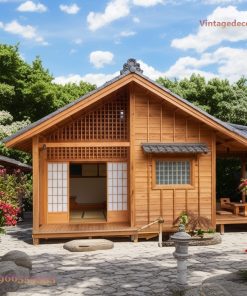 Nhà Gỗ Nhật Bản J61 - Đầu Hồi Lam Gỗ Vườn Phong Đỏ, Gỗ Thông
