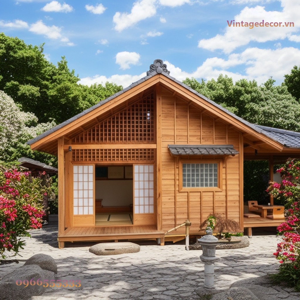 Nhà Gỗ Nhật Bản J61 - Đầu Hồi Lam Gỗ Vườn Phong Đỏ, Gỗ Thông Nhà Gỗ Nhật Bản J61 - Đầu Hồi Lam Gỗ Vườn Phong Đỏ, Gỗ Thông