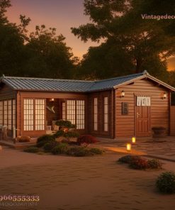 Nhà Gỗ Nhật Bản J66 - Cửa Shoji Đèn Đá Vườn Sỏi, Gỗ Thông