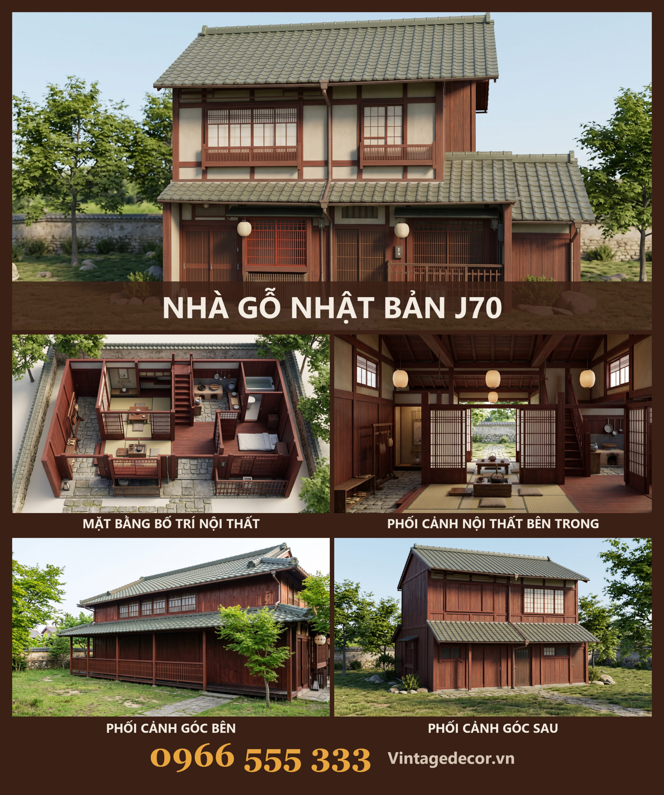 Nhà Gỗ Nhật Bản J70 - Hai Tầng Phố Cổ Mái Ngói Nhựa Âm Dương, Gỗ Thông Nhà Gỗ Nhật Bản J70 - Hai Tầng Phố Cổ Mái Ngói Nhựa Âm Dương, Gỗ Thông