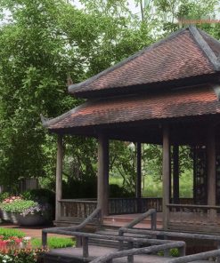 Nhà Gỗ Nhật Bản J78 - Đình Hai Tầng Mái Cầu Gỗ Dẫn Lối, Gỗ Thông