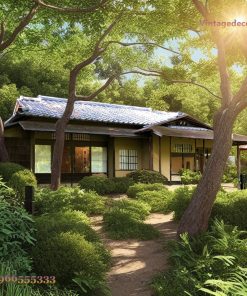 Nhà Gỗ Nhật Bản J79 - Gian Chính Vườn Rêu Cắt Tỉa, Gỗ Thông
