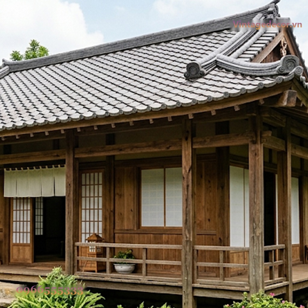 Nhà Gỗ Nhật Bản J88 - Hiên Engawa Sàn Nâng Mái Ngói, Gỗ Thông Nhà Gỗ Nhật Bản J88 - Hiên Engawa Sàn Nâng Mái Ngói, Gỗ Thông