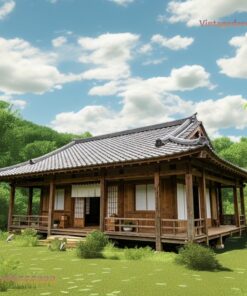 Nhà Gỗ Nhật Bản J88 - Hiên Engawa Sàn Nâng Mái Ngói, Gỗ Thông