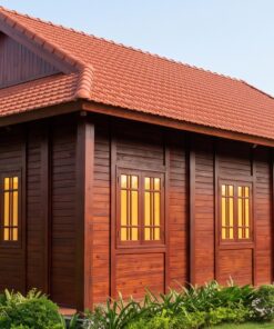 Nhà Gỗ Nhật Bản J91 - Một Gian Mái Ngói Hiên Chạy Dài Cửa Kính Khung Gỗ, Gỗ Thông
