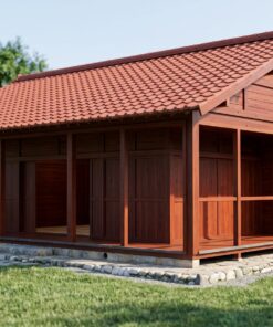 Nhà Gỗ Nhật Bản J92 - Một Gian Mái Ngói Cửa Lùa Khung Gỗ, Gỗ Thông
