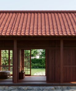 Nhà Gỗ Nhật Bản J92 - Một Gian Mái Ngói Cửa Lùa Khung Gỗ, Gỗ Thông