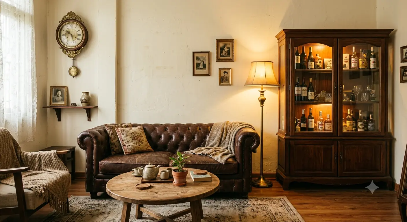 Thiết Kế Phòng Khách Phong Cách Vintage: Chọn Sofa Và Điểm Nhấn