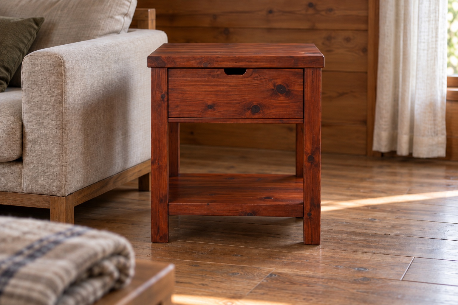 Bàn Gỗ Thông NT11 - Bàn Góc Sofa Vuông Có Ngăn Kéo, Gỗ Thông Bàn Gỗ Thông NT11 - Bàn Góc Sofa Vuông Có Ngăn Kéo, Gỗ Thông