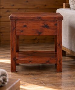 Bàn Gỗ Thông NT11 - Bàn Góc Sofa Vuông Có Ngăn Kéo, Gỗ Thông