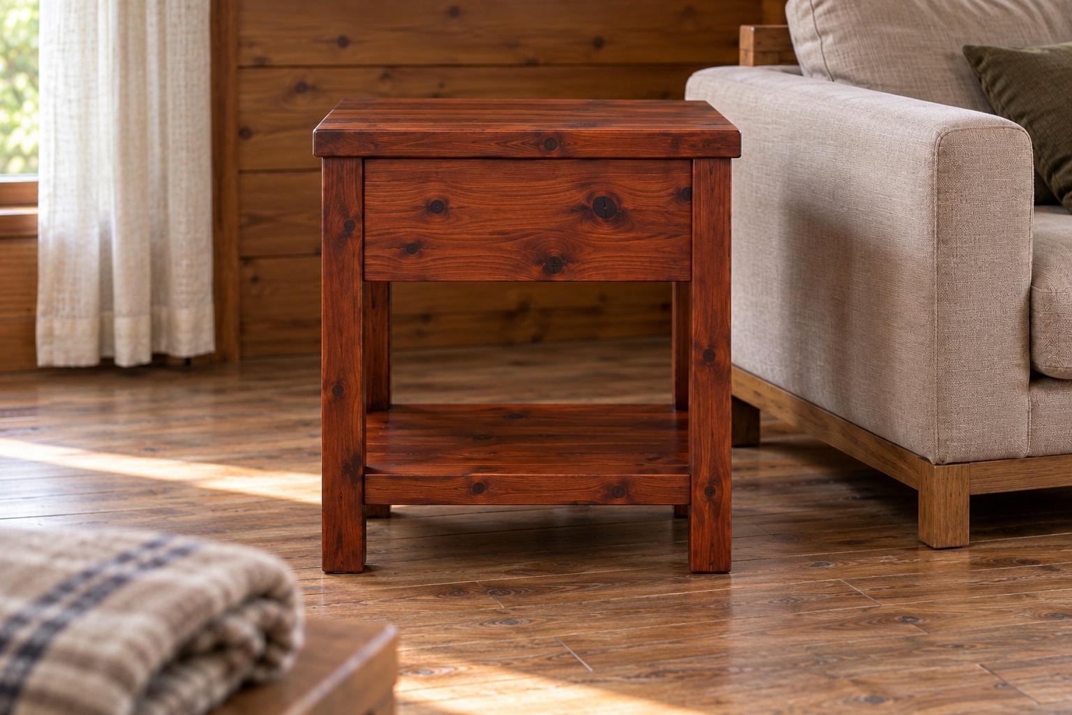 Bàn Gỗ Thông NT11 - Bàn Góc Sofa Vuông Có Ngăn Kéo, Gỗ Thông Bàn Gỗ Thông NT11 - Bàn Góc Sofa Vuông Có Ngăn Kéo, Gỗ Thông