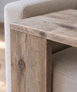Bàn Gỗ Thông NT36 - Cạnh Sofa Chữ C Mặt Vươn Qua Đệm Ngồi, Gỗ Thông Màu Vintage