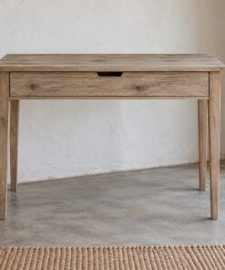 Bàn Làm Việc Gỗ Thông NT45 - Phòng Ngủ Một Ngăn Kéo Chân Thon, Gỗ Thông Màu Vintage