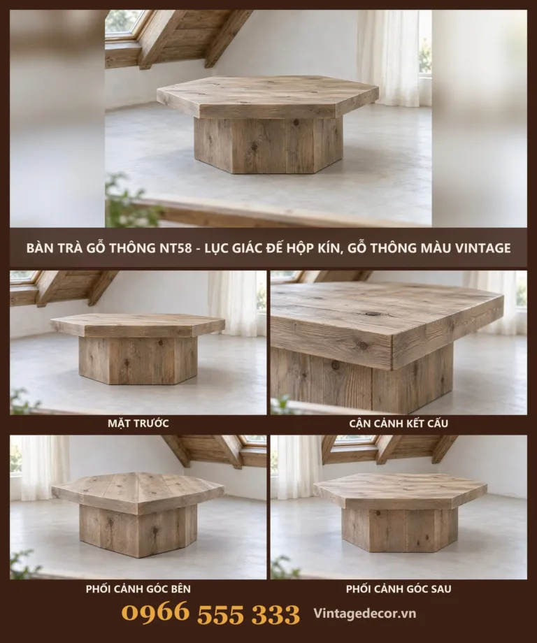 Bàn Trà Gỗ Thông NT58