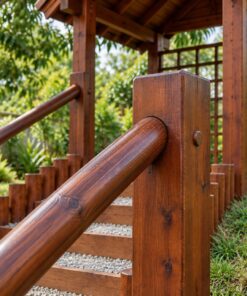 Chòi Gỗ Sân Vườn CK2 - Mái Đầu Hồi Vách Lưới Bậc Thang Gỗ, Gỗ Thông