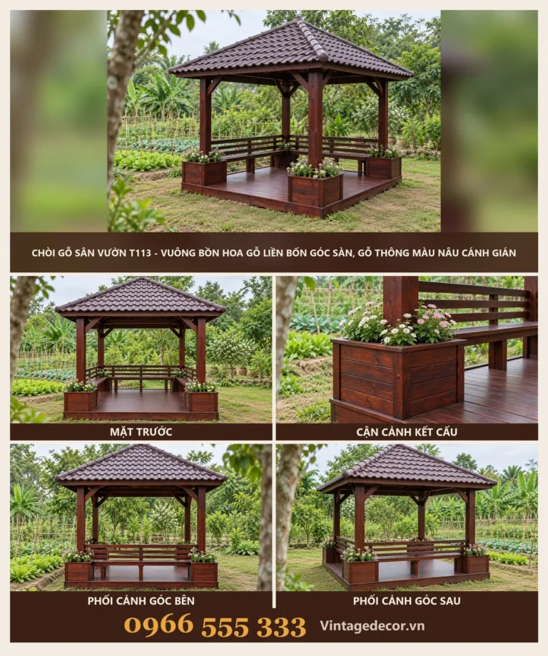 Chòi Gỗ Sân Vườn T113