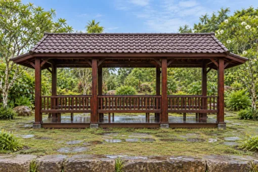 Chòi Gỗ Sân Vườn T119 - Chữ Nhật Mái Hai Dốc Mái Phụ Che Hai Đầu Hồi, Gỗ Thông Màu Nâu Cánh Gián Chòi Gỗ Sân Vườn T119 - Chữ Nhật Mái Hai Dốc Mái Phụ Che Hai Đầu Hồi, Gỗ Thông Màu Nâu Cánh Gián
