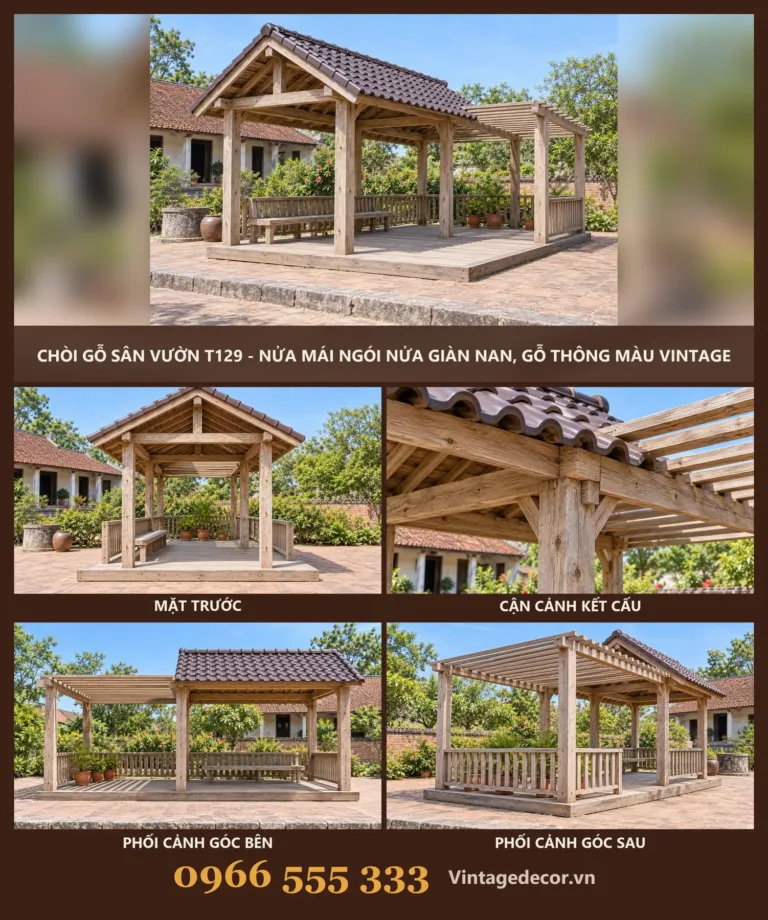 Chòi Gỗ Sân Vườn T129