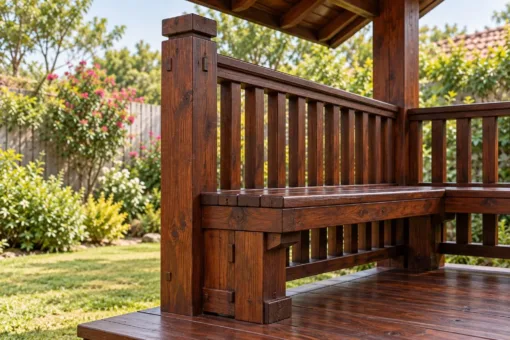 Chòi Gỗ Sân Vườn T132 - Mái Chìa Dài Che Bậc Lên Phía Trước, Gỗ Thông Màu Nâu Cánh Gián Chòi Gỗ Sân Vườn T132 - Mái Chìa Dài Che Bậc Lên Phía Trước, Gỗ Thông Màu Nâu Cánh Gián