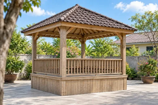 Chòi Gỗ Sân Vườn T133 - Gầm Sàn Quây Ván Có Cửa Chứa Đồ, Gỗ Thông Màu Vintage Chòi Gỗ Sân Vườn T133 - Gầm Sàn Quây Ván Có Cửa Chứa Đồ, Gỗ Thông Màu Vintage