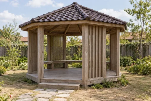 Chòi Gỗ Sân Vườn T141 - Bát Giác Vách Song Xen Kẽ Mặt Mở, Gỗ Thông Màu Vintage Chòi Gỗ Sân Vườn T141 - Bát Giác Vách Song Xen Kẽ Mặt Mở, Gỗ Thông Màu Vintage