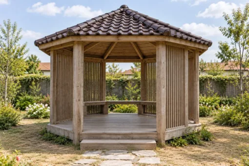 Chòi Gỗ Sân Vườn T141 - Bát Giác Vách Song Xen Kẽ Mặt Mở, Gỗ Thông Màu Vintage Chòi Gỗ Sân Vườn T141 - Bát Giác Vách Song Xen Kẽ Mặt Mở, Gỗ Thông Màu Vintage
