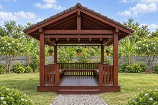 Chòi Gỗ Sân Vườn T147 - Chữ Nhật Giá Treo Chậu Dọc Xà, Gỗ Thông Màu Nâu Đỏ Chòi Gỗ Sân Vườn T147 - Chữ Nhật Giá Treo Chậu Dọc Xà, Gỗ Thông Màu Nâu Đỏ
