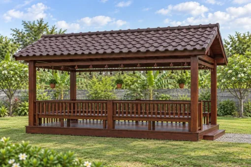 Chòi Gỗ Sân Vườn T147 - Chữ Nhật Giá Treo Chậu Dọc Xà, Gỗ Thông Màu Nâu Đỏ Chòi Gỗ Sân Vườn T147 - Chữ Nhật Giá Treo Chậu Dọc Xà, Gỗ Thông Màu Nâu Đỏ