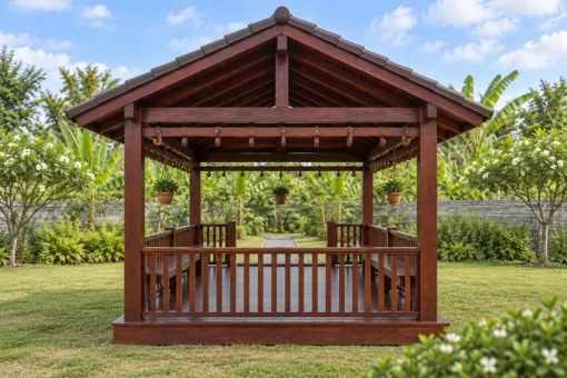 Chòi Gỗ Sân Vườn T147 - Chữ Nhật Giá Treo Chậu Dọc Xà, Gỗ Thông Màu Nâu Đỏ Chòi Gỗ Sân Vườn T147 - Chữ Nhật Giá Treo Chậu Dọc Xà, Gỗ Thông Màu Nâu Đỏ