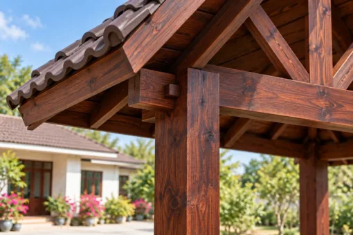 Chòi Gỗ Sân Vườn T148 - Vuông Mái Bốn Đầu Hồi Chữ Thập, Gỗ Thông Màu Nâu Cánh Gián Chòi Gỗ Sân Vườn T148 - Vuông Mái Bốn Đầu Hồi Chữ Thập, Gỗ Thông Màu Nâu Cánh Gián