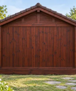 Chòi Gỗ Sân Vườn T152 - Cửa Gấp Xếp Mở Toàn Bộ Mặt Trước, Gỗ Thông Màu Nâu Cánh Gián
