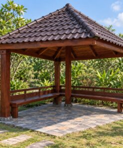 Chòi Gỗ Sân Vườn T75 - Vuông Bốn Cột, Gỗ Thông