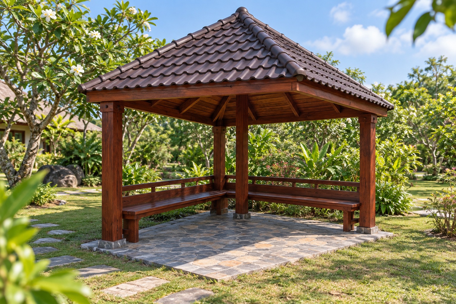 Chòi Gỗ Sân Vườn T75 - Vuông Bốn Cột, Gỗ Thông Chòi Gỗ Sân Vườn T75 - Vuông Bốn Cột, Gỗ Thông